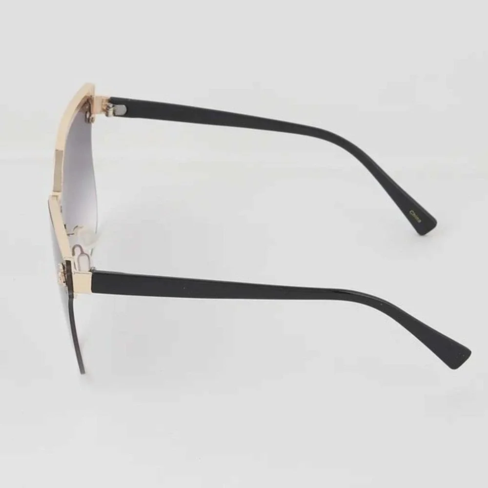 Oversized Sunglasses Pink Mirror Flat Lens‎ Fashion Rimless Shield Women Cat Eye